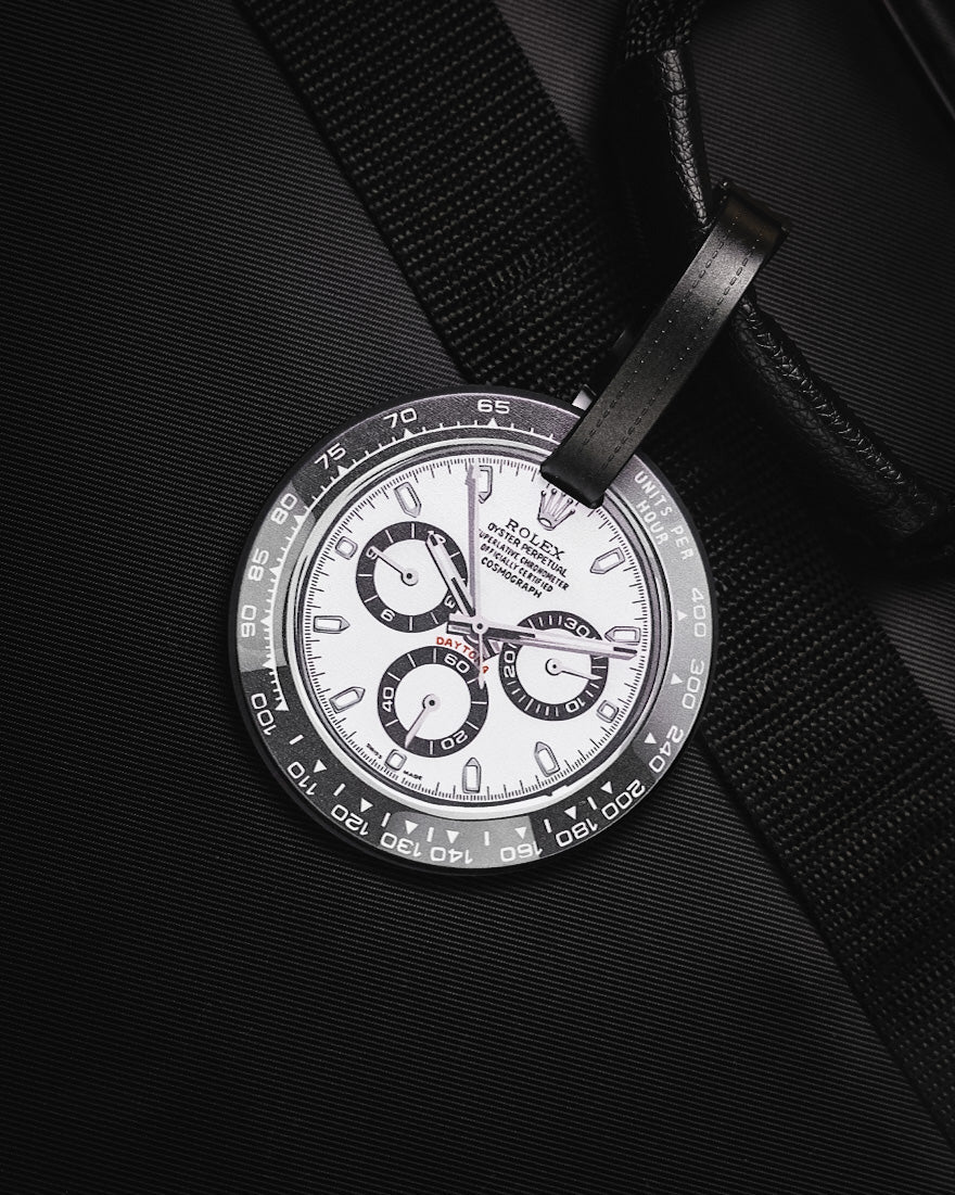 White Daytona Travel Bag Tag